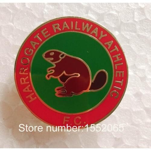 Custom FC Soccer Pin Badge HARROGATE RAILWAY ATHLETIC FC Soccer Lapel Pin
