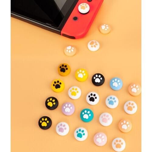 4Pcs Switch Rocker Cap Cat Paw Joystick Thumb Cap Stick Grip Cap Protective Cover For NS Switch Lite Game Controller