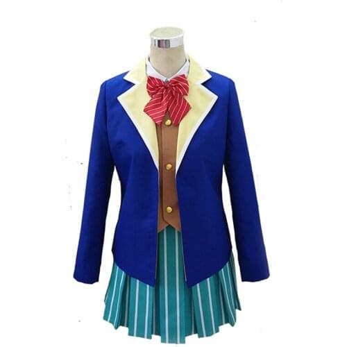 Free Shipping Anime Happy Sugar Life Cosplay Costume Cos Matsuzaka Satou Girls JK Uniform coat+shirt+vest+tie+skirt Costume