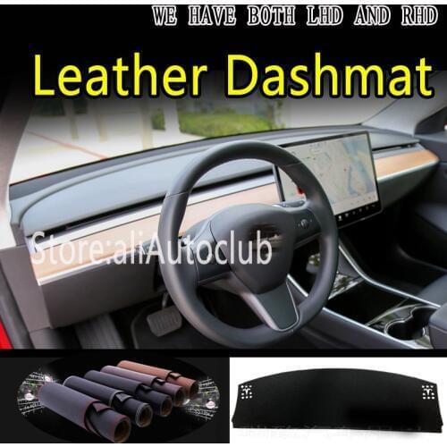 For tesla model 3 2016 2017 2018 2019 2020 2021 Leather Dashmat Car Styling Cover Dash Mat Dashboard Cover Carpet