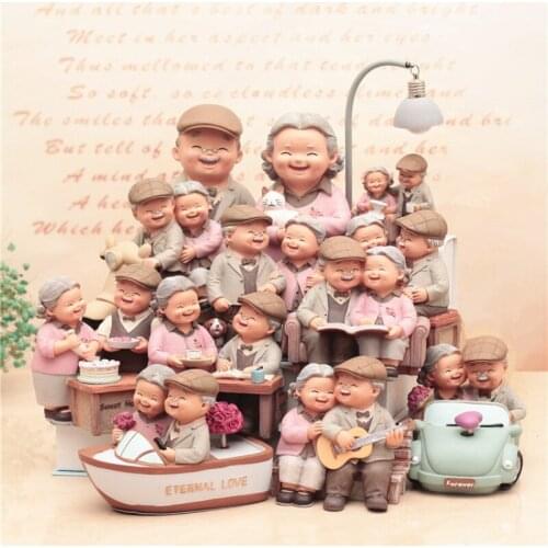 Creative Old Man Birthday Wedding Wedding Gift Old Man Old Lady Home Living Room Desktop Character Decoration Resin Decoration