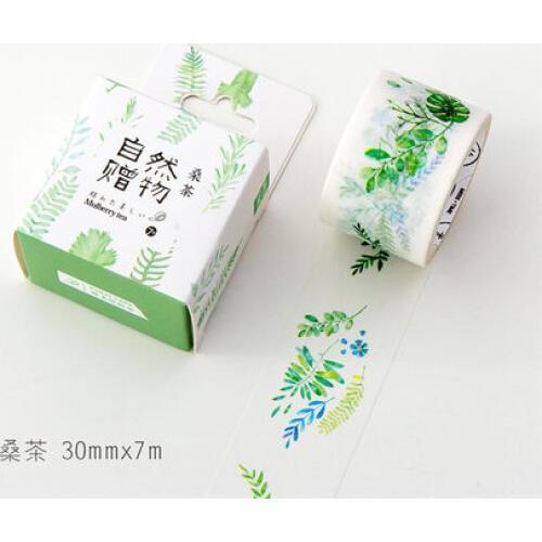 3cm 7m 1 Pcs Natural Plant Design summer leaves Style Washi Tape DIY Scrapbook Sticker Label Masking Home Decor