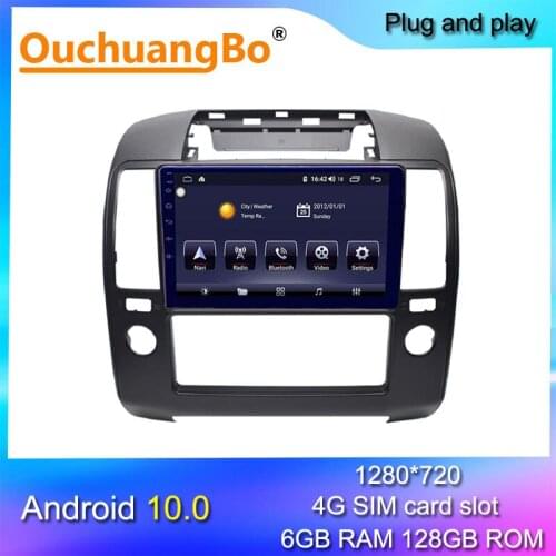 Ouchuangbo gps radio for 9 inch Nissan Navara 2006-2012 with Android 10 multimedia player DSP 1280*720 carplay 6+128GB