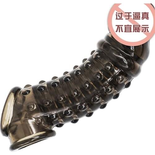 Soft TPE Penis Ring Thicken Penis Extension Sleeves For Men Adults Sex Toy For Man Delay Ejaculation Extender Intimate Good