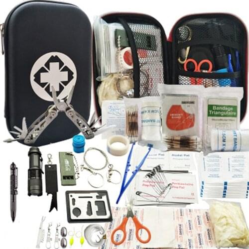 82 in 1 Outdoor Survival kit Set camping equipment Travel Multifunction First aid SOS EDC Emergency Supplies Tactical tool