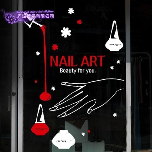 Nail Art Salon Shop Wall Decal Beauty Salon Sticker Vinyl Wall Decals Decor Mural Nail Art Salon Shop Glass Window Sticker