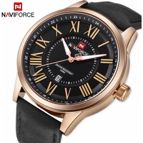 NAVIFORCE Brand Men Watch Fashion Business Analog Quartz Clock Leather Sport Watch Waterproof Wrist watches Relogio Masculino
