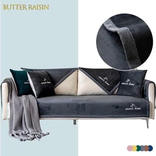 6 Colors Sofa Cover Non-slip Plush Couch Cover Modern Corner Sofa Covers For Living Room Furniture Protective Seat Pad Slipcover