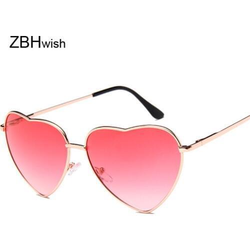 Heart Mirror Sunglasses Women Brand Designer Cat Eye Sun Glasses Female Retro Love Heart Shaped Glasses Ladies Shopping Oculos