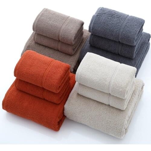 Plain Solid Face Bath Towel Set Thick Soft Cotton Shower Towels Home Bathroom Hotel Beach 34*74/70*140cm toalla toalha de banho