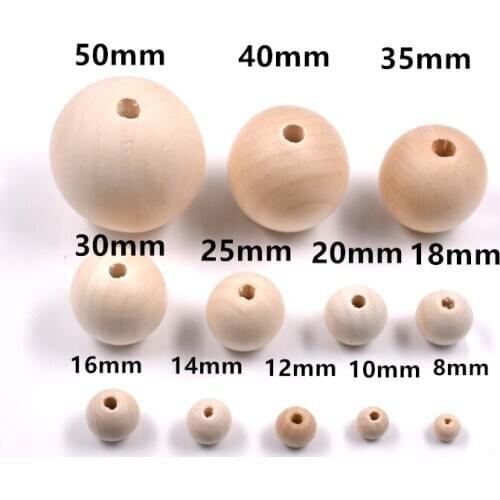Bulk! Natural Wood Beads Wooden Round Spacer Bead DIY Jewelry Crafts Accessaries 8/10/12/14/16/18/20/25/30MM