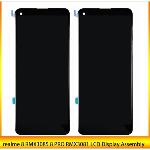 Original Amoled Screen 6.4" For realme 8 RMX3085 / 8 pro RMX3081 LCD Display Touch Screen Digitizer Assembly Replacement Parts