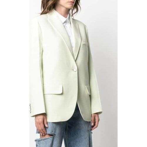 110610 Spring Summer New Luxury Classic Letter Print Design Fashion Versatile Commuter Light Green Casual Suit Coat F1