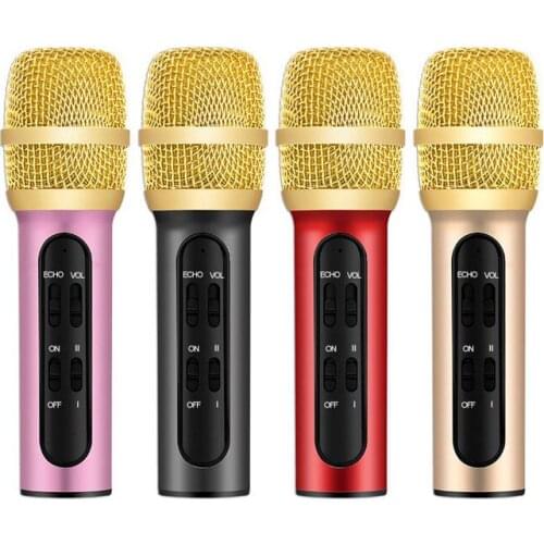 Portable Professional Karaoke Condenser Microphone Sing Recording Live Microfone For Mobile Phone Computer With ECHO Sound Card