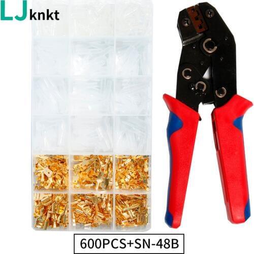 SN-48B wire crimping plier 0.5-2.5mm2 20-13AWG precision jaw with 2.8 4.8 terminals sets tools 120/270/315/320/600/900pcs box