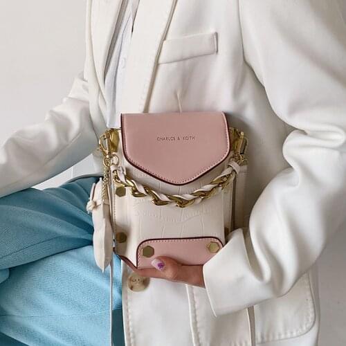 Pink/White INS Phone Bags Designer Brand Chic Stone Panelled Leather Crossbody Mini Bags With Cartoon Doggie For Women