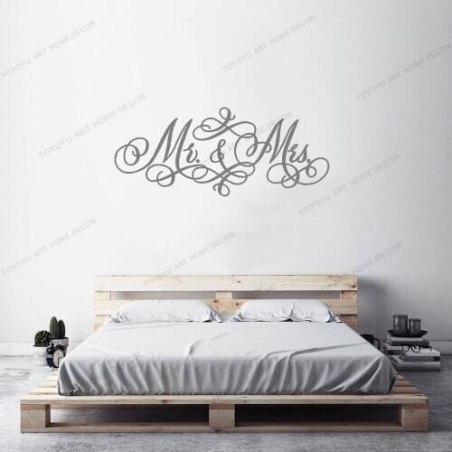Mr and Mrs Quote Vinyl Removable Wall Stickers Love Wallpaper Home Decor Bedroom Art Decal Bar Decoration Garage Sticker CX1840
