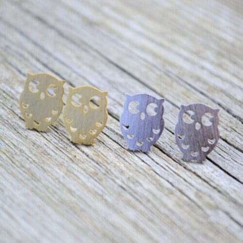 1pc Night Owl Studs Earrings, Simple Cute Night Owl Jewelry, Fashion Earring Studs Jewelry