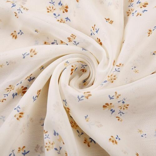 Chiffon Fabric Fresh Small Flowers Scarf Dress Shirt Skirt 75D Printing Fabric Doll Cloth Tilda Tissue