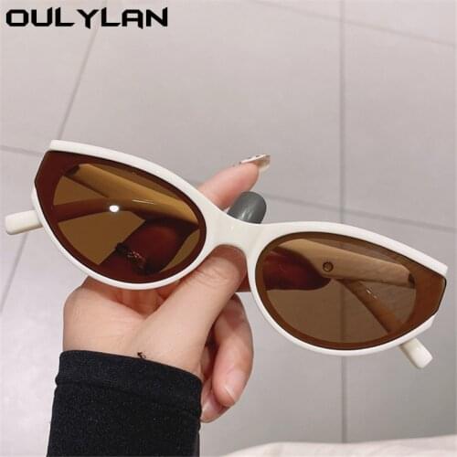 Oulylan Women Cat Eye Sunglasses 2021 Luxury Brand Designer Small Sun Glasses Ladies Black Yellow Eyewear Shades UV400 Male