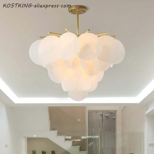 Modern Acrylic Led Pendant Chandelier Lights Gold Metal Dining Room Led Chandeliers Lighting Living Room Hanging Light Fixtures