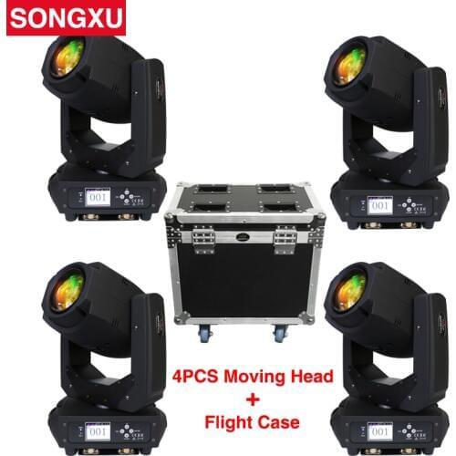 200W LED Moving Head Light Spot Light LED Lyre with Flight case 4in1 Road case package for Stage Disco Nightclub/SX-MH200A