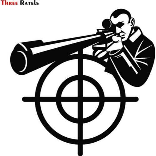 Three Ratels TZ-1305# 15.2*15cm Sniper marksman sharpshooter yager car stickers funny sticker auto decals