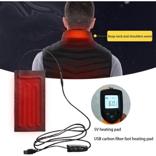 USB Portable Heater 5v Carbon Fiber Heater, Back Shoulders Belly Warmth Fast Heated Pads Body Warm Gift