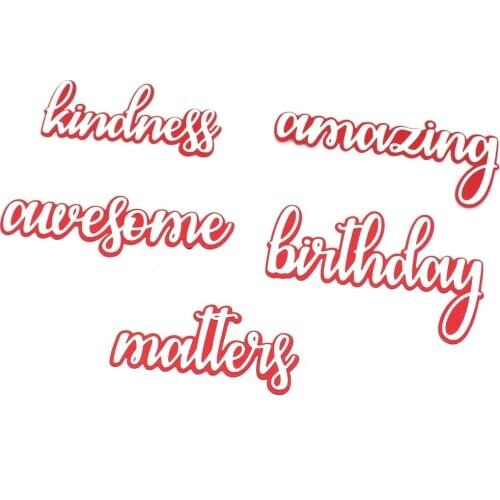 ZFPARTY Kindness Matters Slimline Words Metal Cutting Dies Stencils for DIY Scrapbooking Decorative Embossing DIY Paper Cards