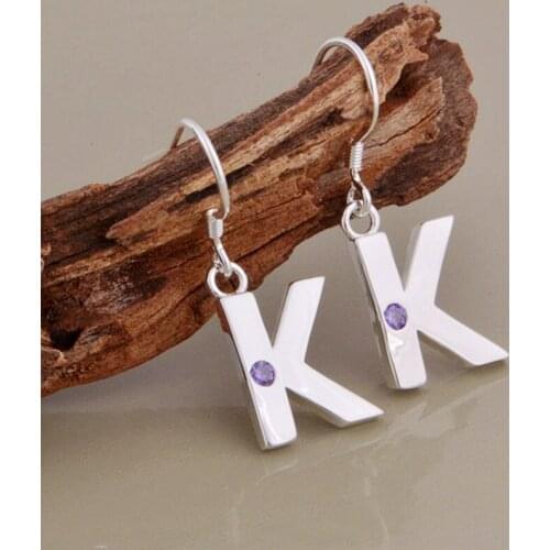 Letter K shiny high quality free shipping Silver Earrings for women fashion jewelry earrings /AKGPTIVQ TIETKPFF