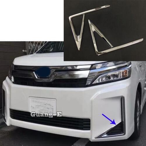 For Toyota Noah Voxy 80 Series 2014 2015 2016 2017 2018 Car Sticker body Detector Trim Front Head Fog Light Lamp Frame 2pcs