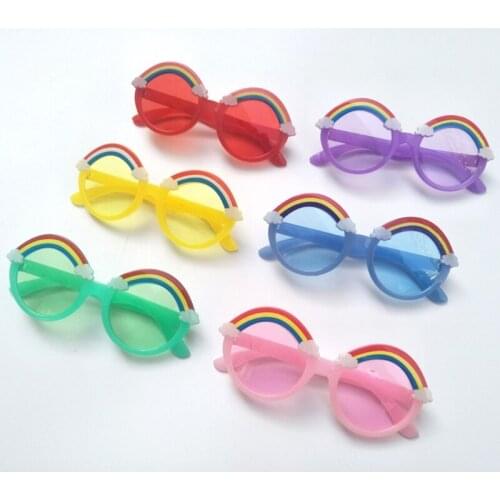 2 Pcs Kids Photo Shooting Props Child Baby Summer Beach Sunglasses Hair Band Kit Candy Colors Anti-UV Cartoon Glasses