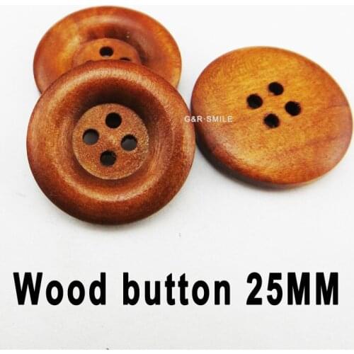 20PCS 25MM Coffee Wood buttons Ring Boots Coat Sewing Clothes Accessory 4 HOLE BUTTON MCB-033X