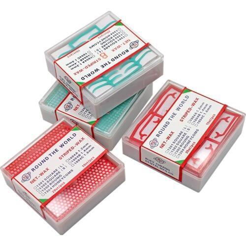 4boxes Dental Wax Net Dental Lab Material Net Shape Wax Grid Clasp Shape Honeycomb Round Hole Shape Acrylic Metal Cast Design