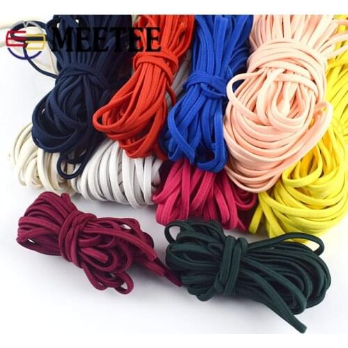 Meetee 20M 5mm Thickened Color Elastic Rope Rubber Band Thick Bands DIY Head Ropes Belt Sew Scrapbooking Accessories EB018