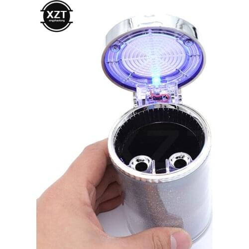 Car Ashtray Colorful LED Light Cigarette Smoke Travel Remover Car Smokeless Smoke Cup Holder Trash Bin Universal Auto Ashtray