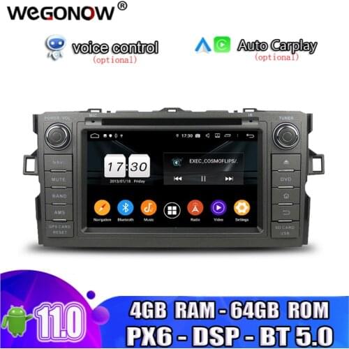 TDA7851 Android 10.0 4G 64GB ROM Car DVD Player Wifi 4G RDS RADIO GPS Map DVR Camera TV Bluetooth5.0 For Toyota Auris 2010-2014