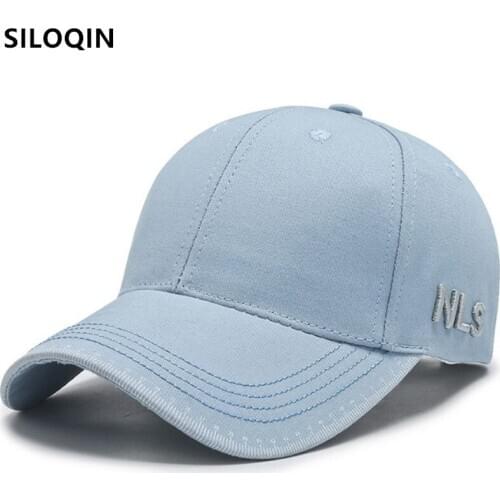 SILOQIN Couple Hat Spring Cotton Baseball Caps For Men Women Adjustable Size Embroidery All-match Bone Sports Cap Snapback Cap