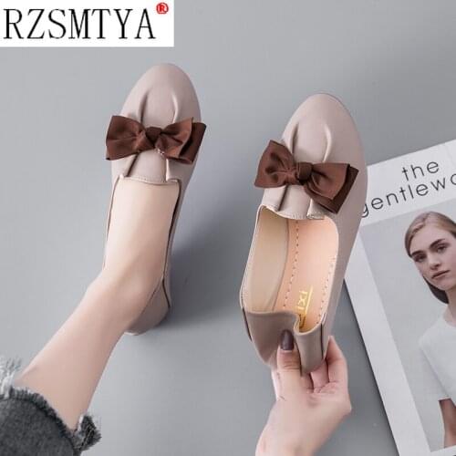 Large Size Spring Bow Flats Shoes Woman Butterfly-Knot Ballets OL Office Shoes Pointed Toe Shallow Slip on Foldable Ballerina