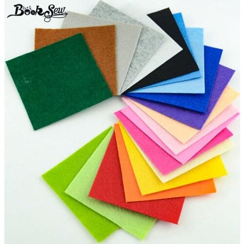Booksew 15x15CM Handicrafts Different Color 100% Polyester Felt Fabric Dolls Interior Decoration Shoes Materials 1MM Thick