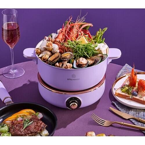 800W Electric Cooking Pot 3L Multi-cooker Rice Cooker Portable Split Type Hotpot Dormitory Electric Skillet Fried Pan 220V