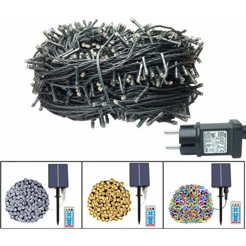 100M 800LEDs Solar Fairy String Lights EU Plug In Adapter Tube String Rope For Outdoor Christmas Party Holiday Wedding Decor