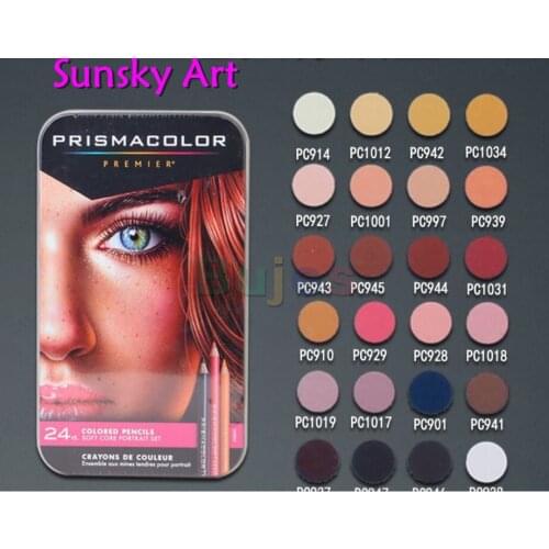 USA 24 color skin color portrait Sanford drawing pencil oily drawing pencil soft big core pencil Sanford Prismacolor art pencil
