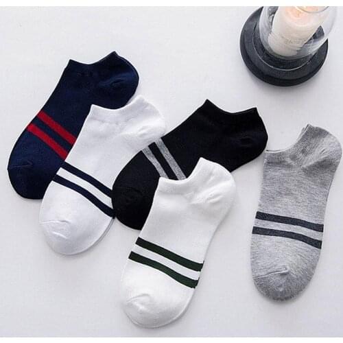 Classic Striped Mens Ankle Breathable Low Sock Invisible Socks Sports Short Autumn Summer Spring Socks Boat Socks Cotton I0X2