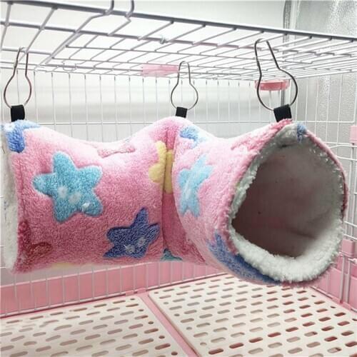 Small Pet Warm Tunnel Hammock Hanging Bed Rat Hamster Bird Squirrel Shed Cave Hut Hanging Cage Pet Birds Parrot Supplies