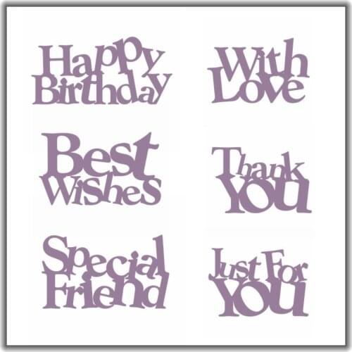Metal Cutting Dies Happy Birthday Best Wishes Letter Sentence Frame DIY Scrapbooking Craft Cards Decorate Stencils New Dies 2019