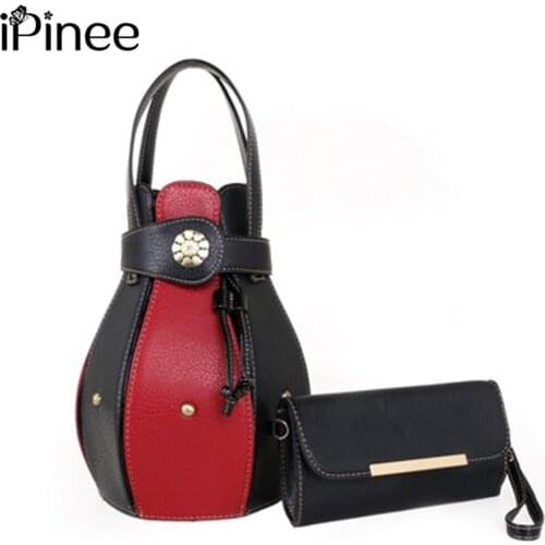 IPinee Fashion Circular Leather Handbags With Purse Luxury Designer Shoulder Crossbody Bags Women New Sac Brand Bolso