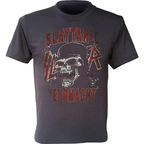 Slayer t-shirt Slaytanic Wehrmacht 1988 metal rock band retro men dark grey