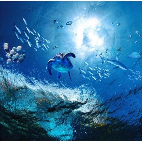 Beibehang Wall Wallpaper Customized frescoes sea turtles shark whole room Background Modern Mural for Painting Home Decor