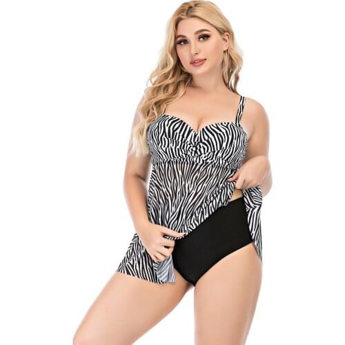 2021 New Large Size Swimsuit Womens Boxer Conservative One-piece Swimsuit Ladies Sexy Bikini Plus Size Swimsuit